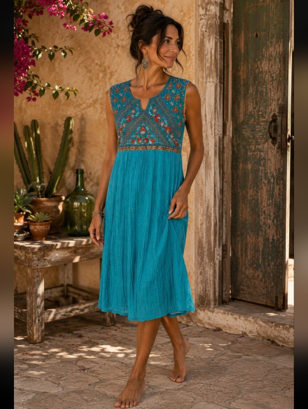 Made in India Artisan Style Embroidered Anarkali Dress